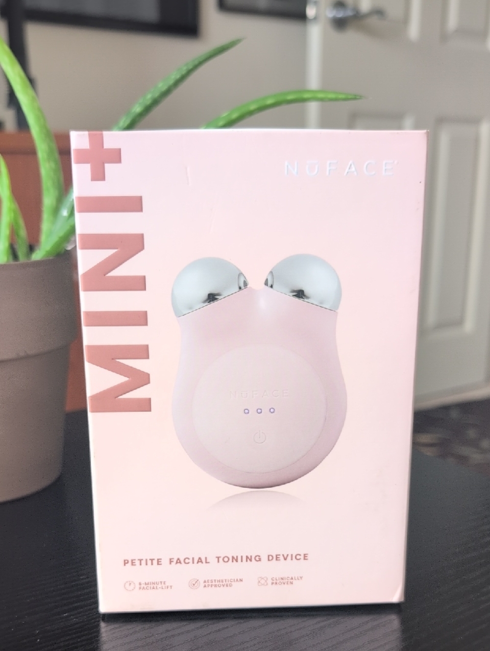 NuFACE Mini+ Petite Facial Toning Device - Soft Pink with Silver Spheres